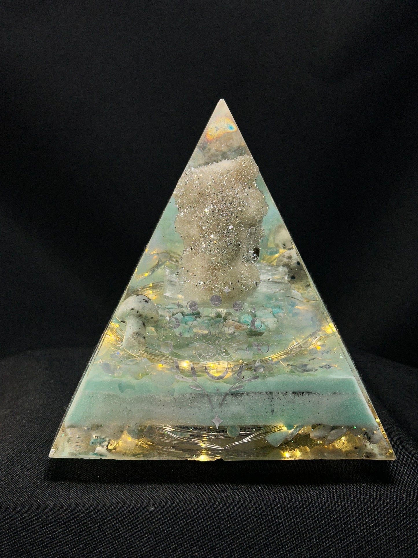 Spirit Quartz Orgonite Pyramid Lamp
