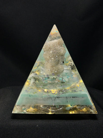 Spirit Quartz Orgonite Pyramid Lamp
