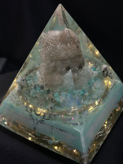 Spirit Quartz Orgonite Pyramid Lamp