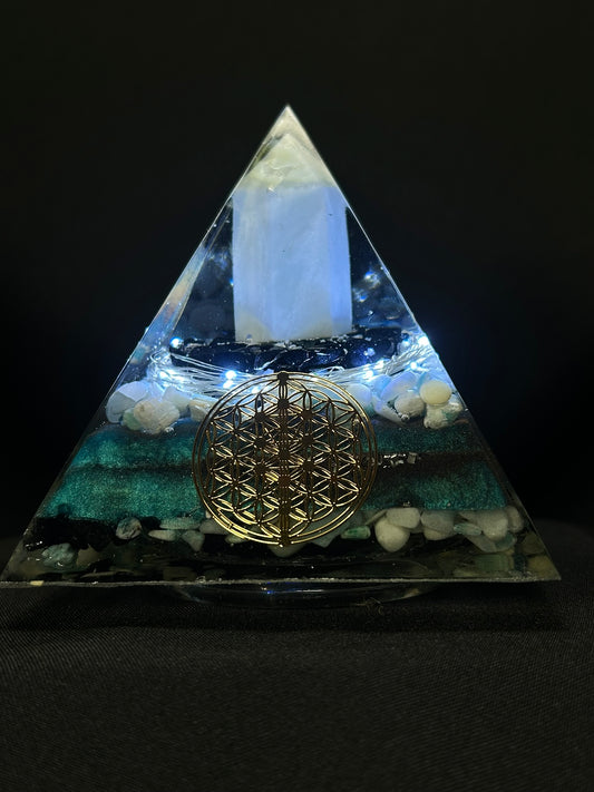 Amazonite Black Tourmaline Lamp